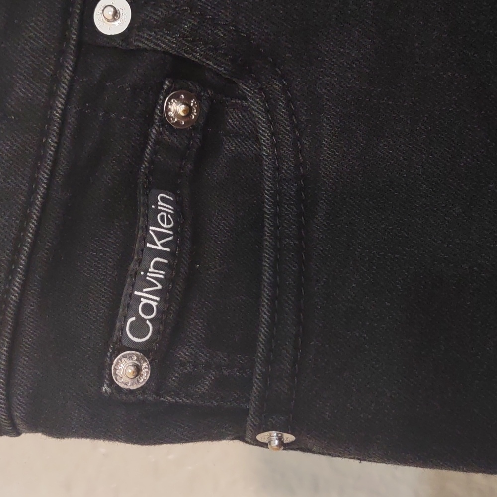 USED CALVIN KLEIN SKINNY 30W X 30L 70% COTTON 28% POLYESTER 2% ELASTANE BLACK - Picture 2 of 15